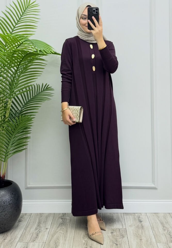 Laden Merserize Elbise Mürdüm