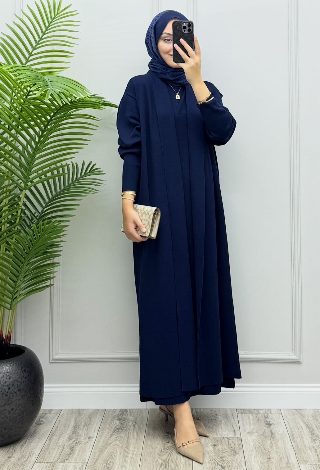 Fara İç Elbiseli Hırka Takım Lacivert