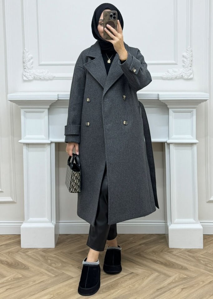 Quar Kaşe Kaban Antrasit