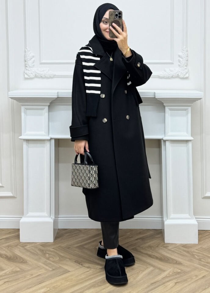 Quar Kaşe Kaban Siyah