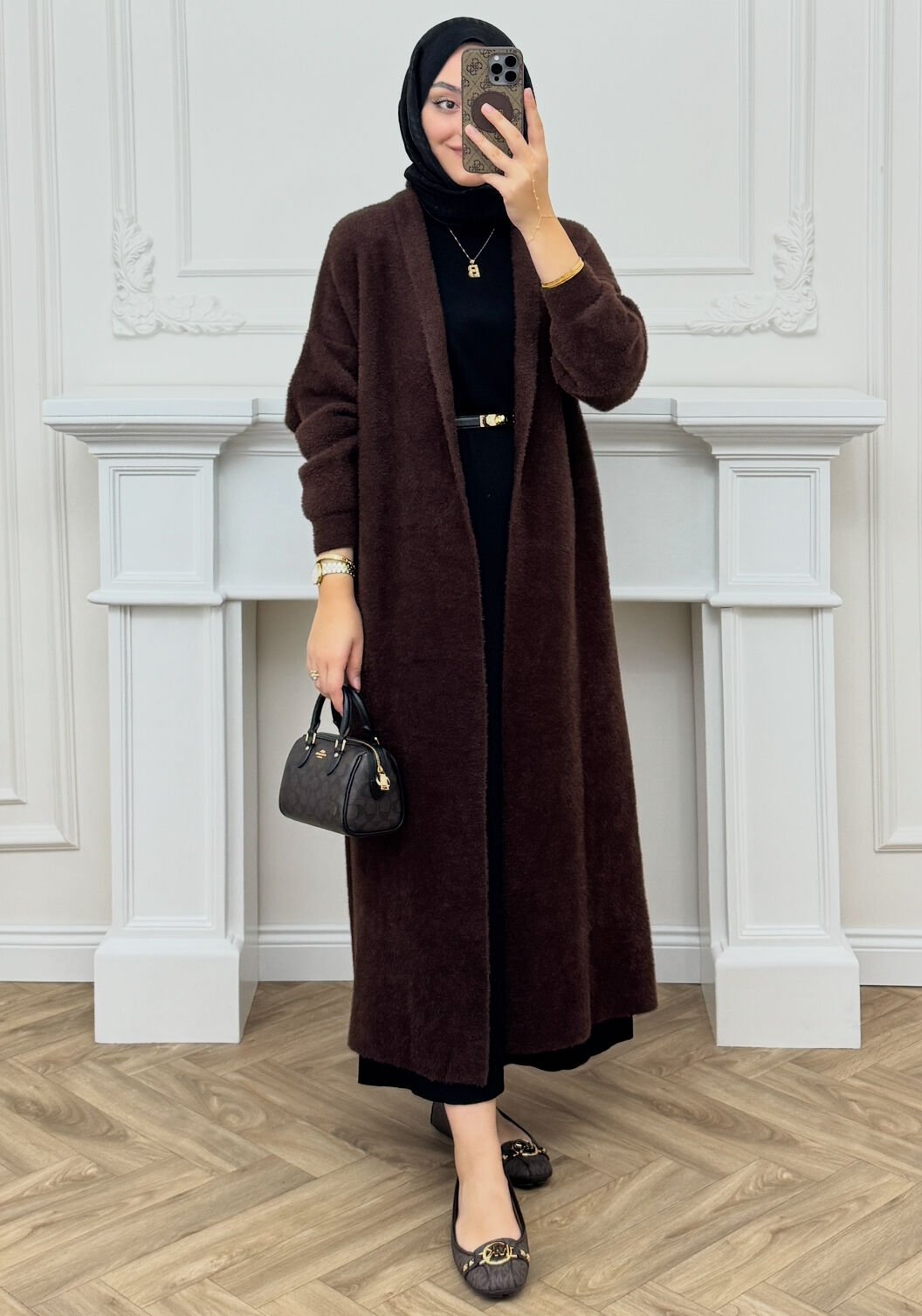 Pamel Angora Hırka Kahve