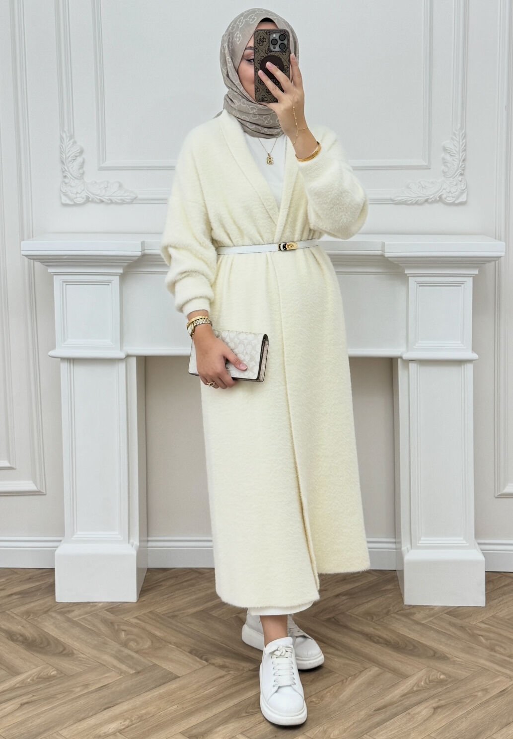 Pamel Angora Hırka Ekru