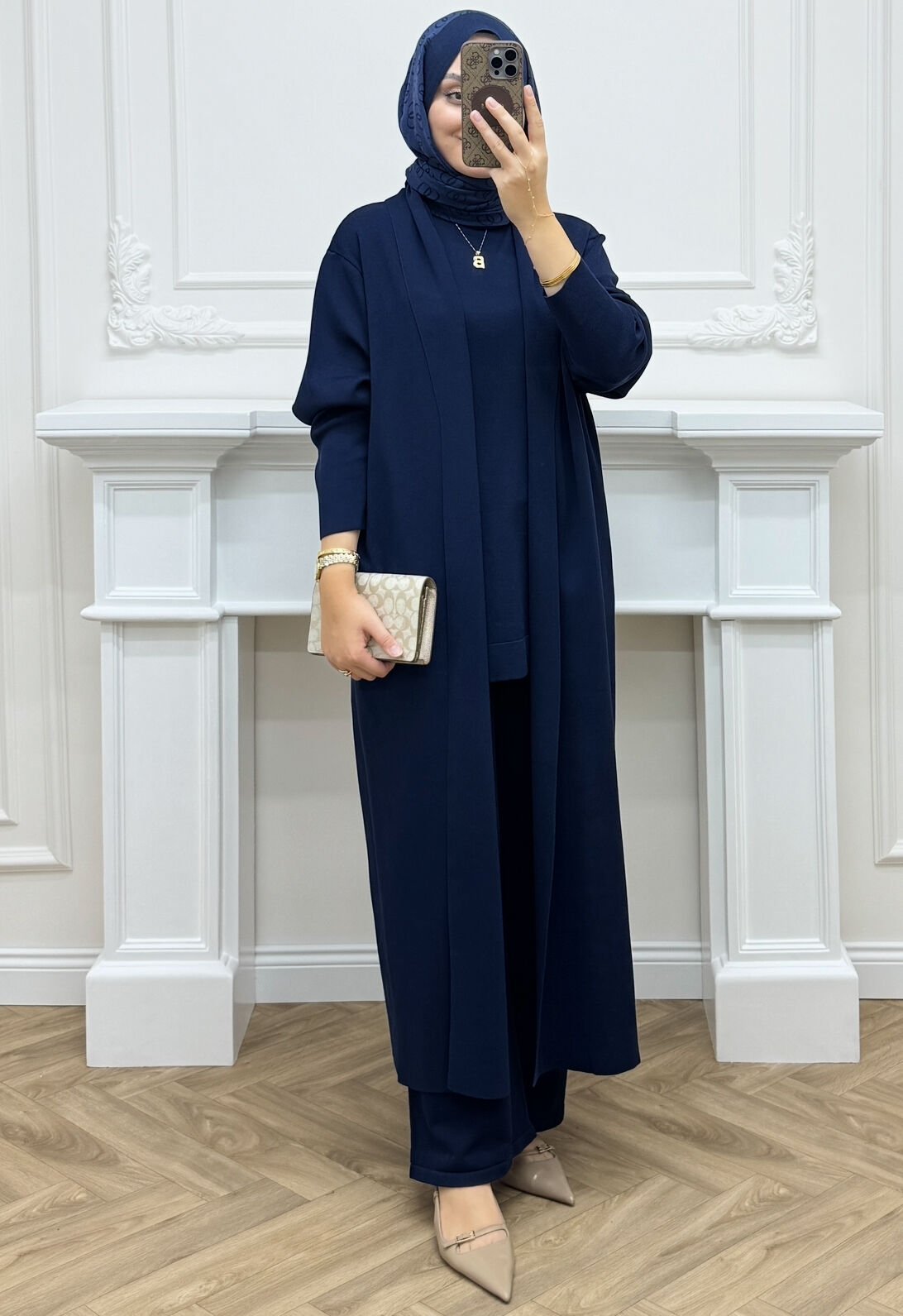 Kayra Çelik Örme Üçlü Takım Lacivert