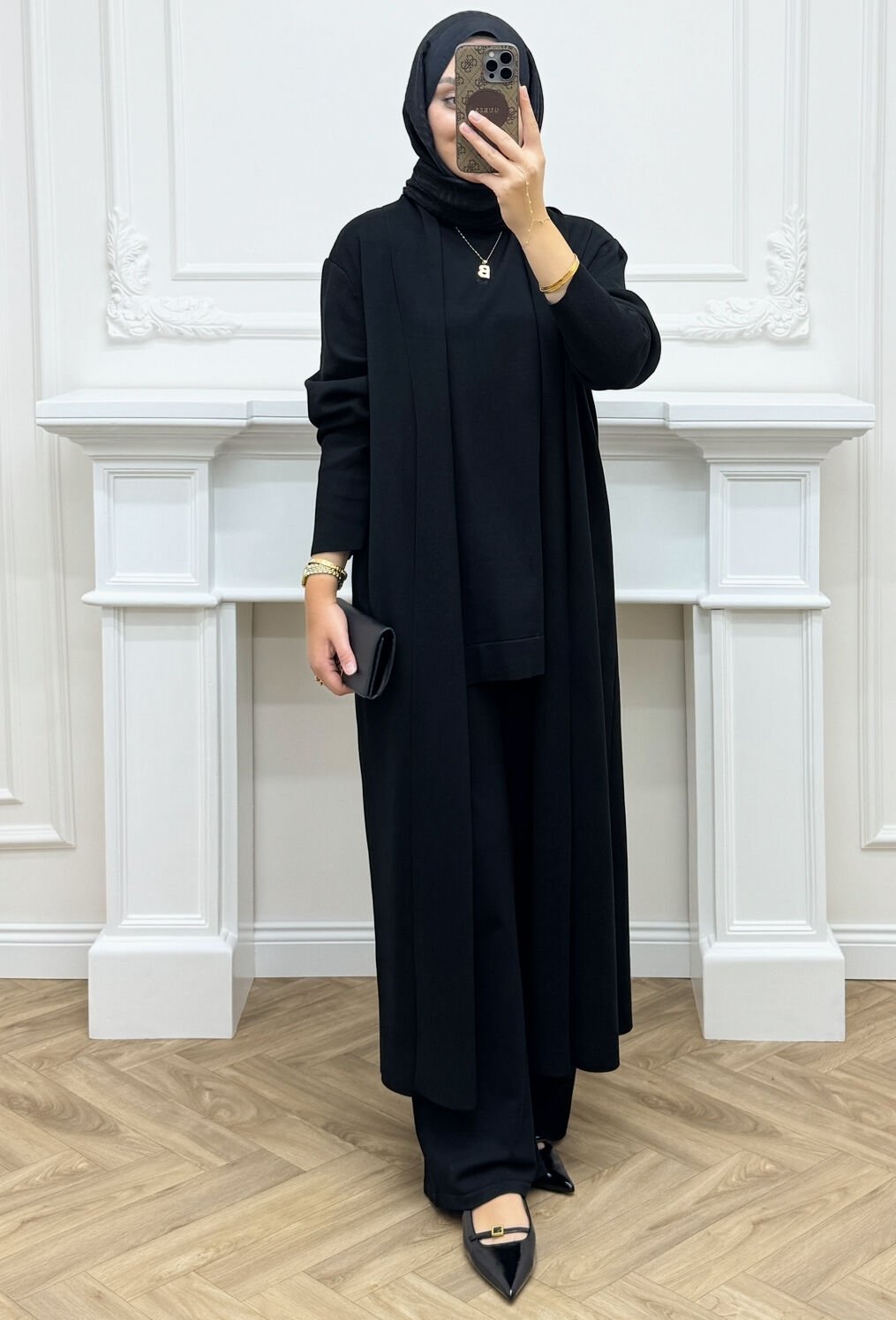 Kayra Çelik Örme Üçlü Takım Siyah