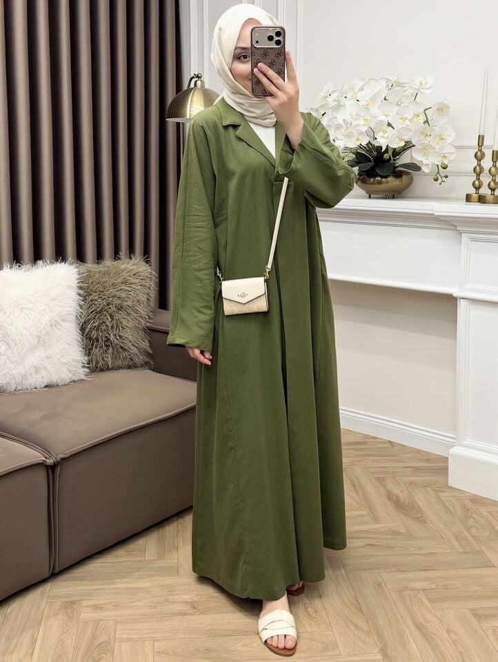 Belen Keten Elbise Haki