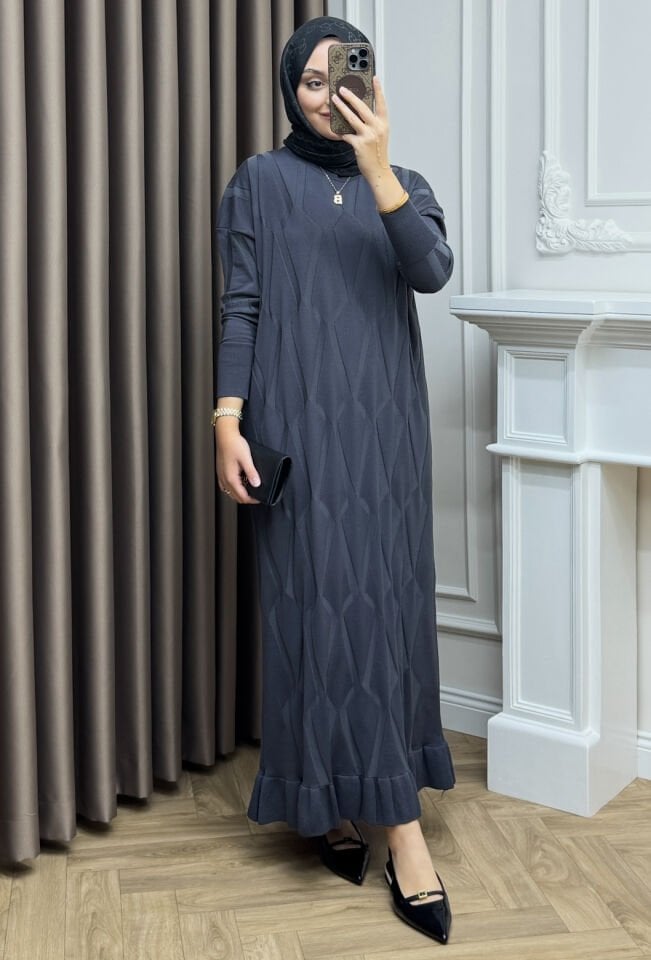 Lumina Merserize Elbise Antrasit