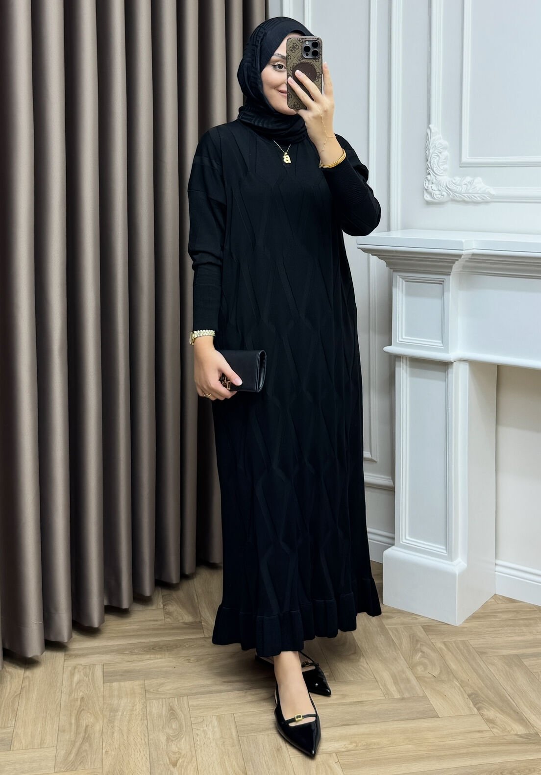 Lumina Merserize Elbise Siyah