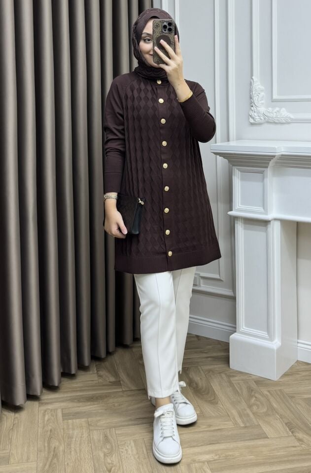 Moi Merserize Hırka Kahve