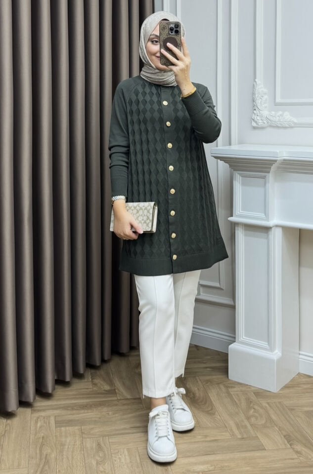 Moi Merserize Hırka Haki