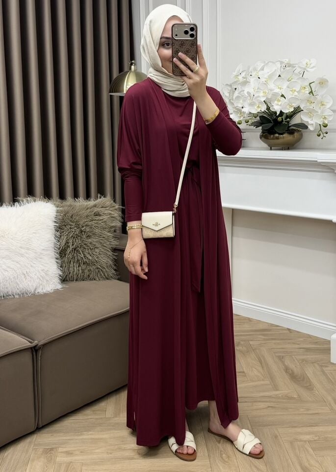 Loren Oysho Abaya Takım Bordo
