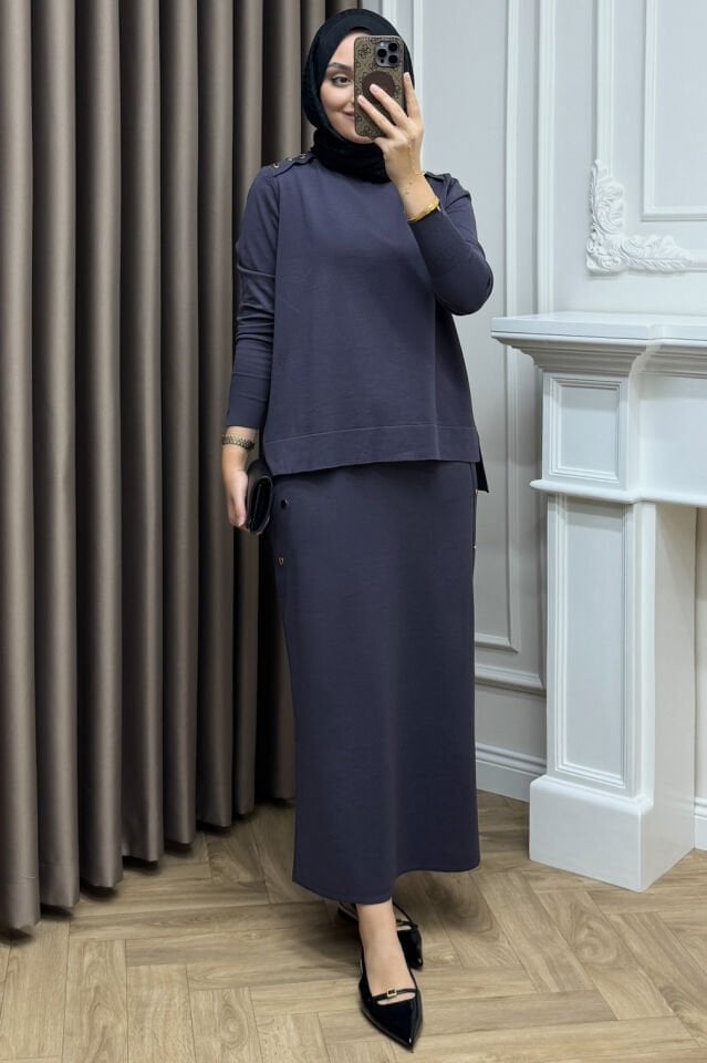 Penula Merserize Etekli Takım Antrasit