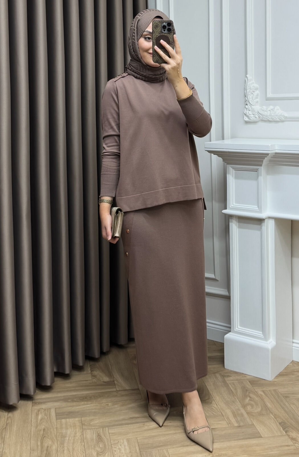 Penula Merserize Etekli Takım Vizon