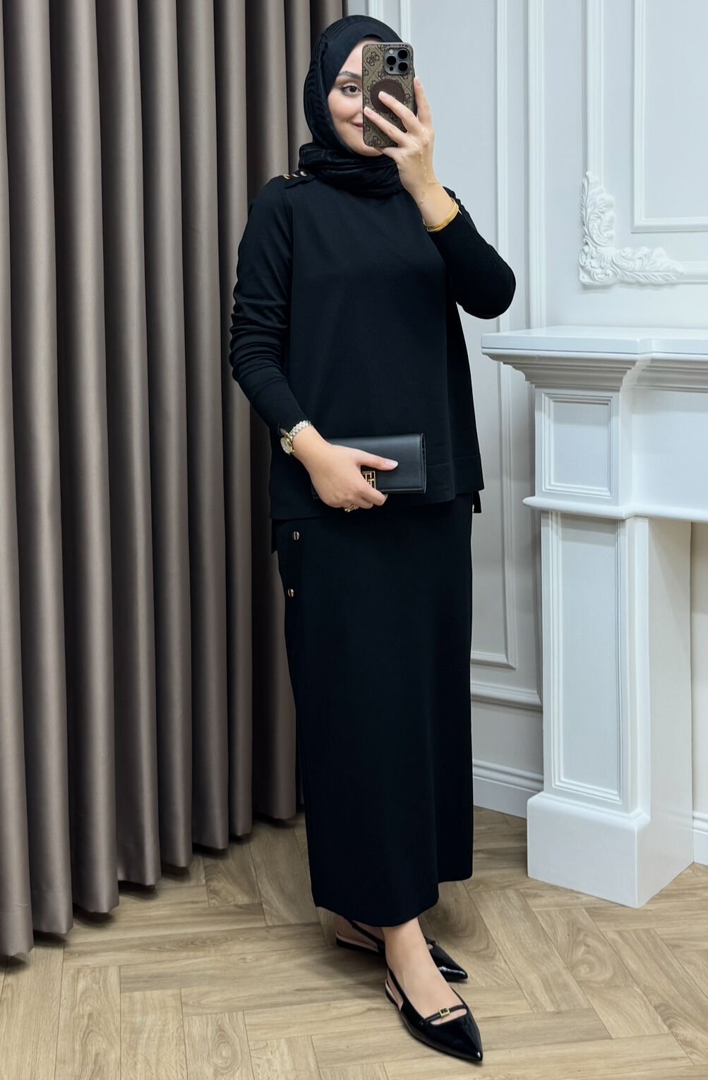 Penula Merserize Etekli Takım Siyah