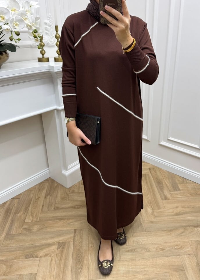 Sienna Merserize Elbise Kahve