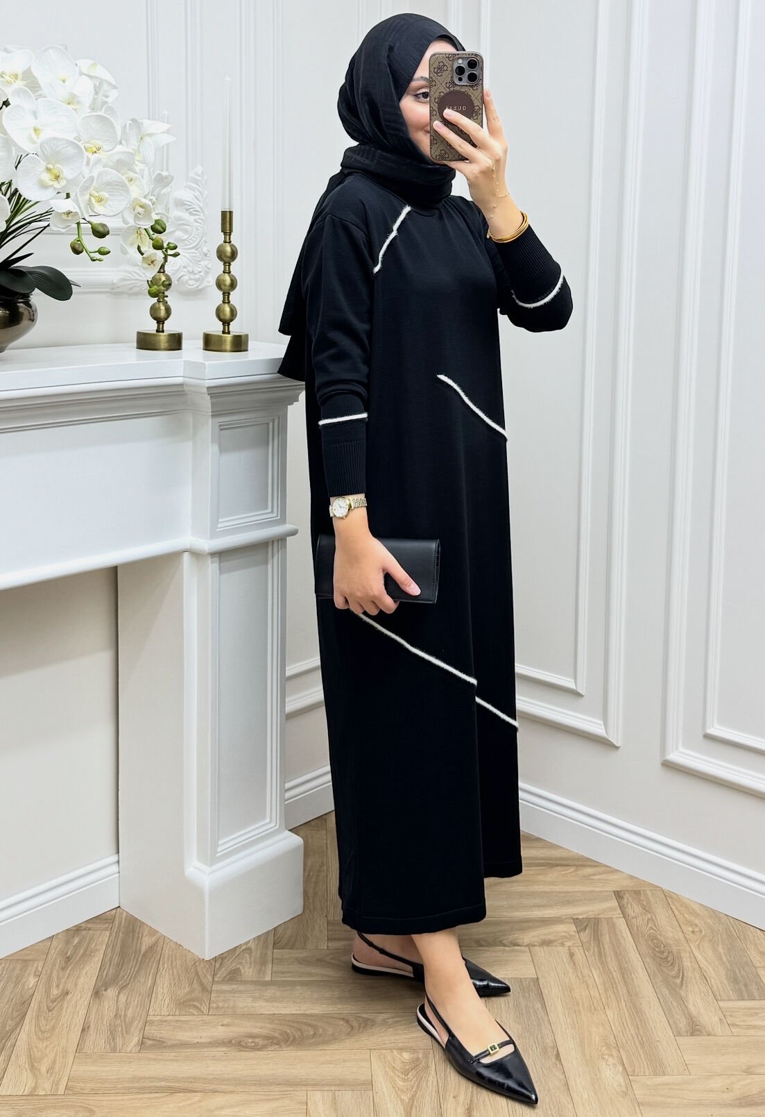 Sienna Merserize Elbise Siyah