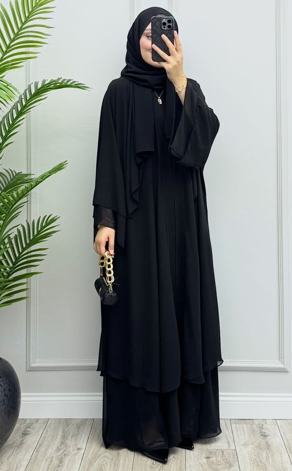 Diamond Abaya Takım Siyah