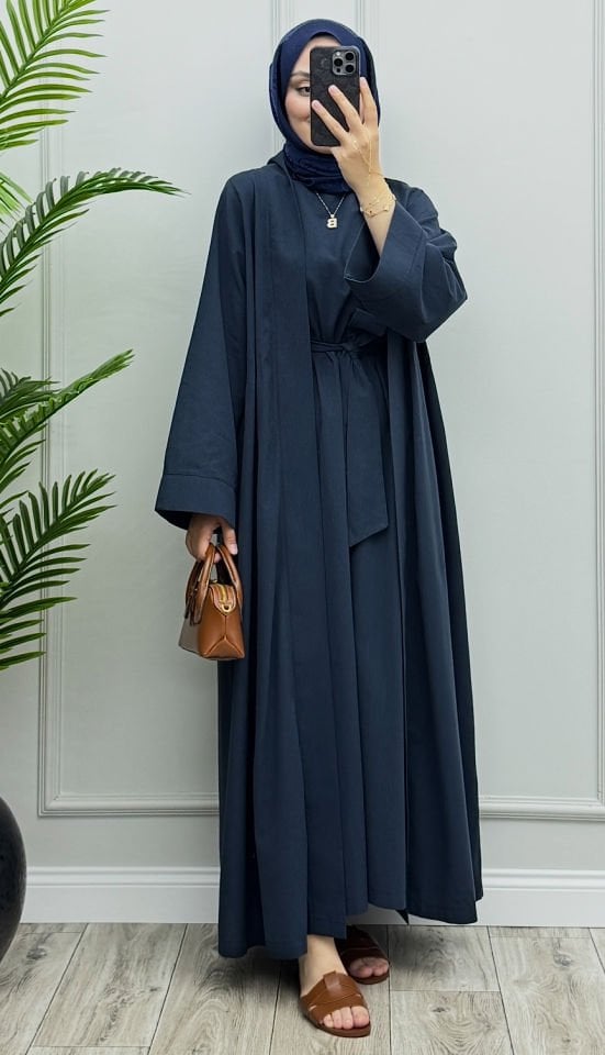 Loi Keten Abaya Takım Lacivert