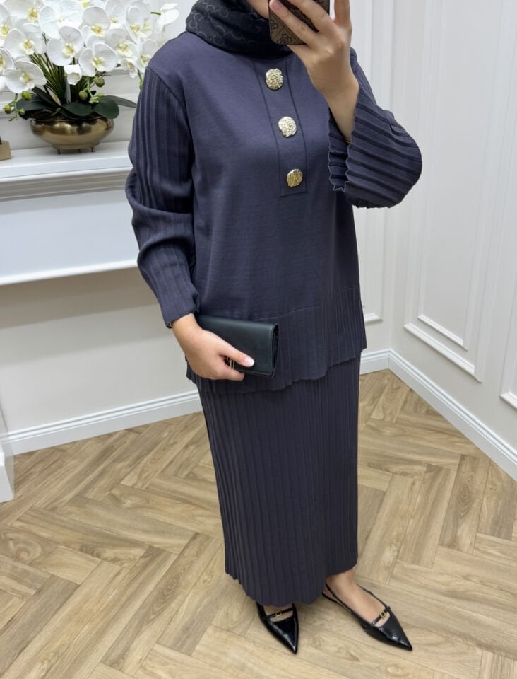 Noir Merserize Etekli Takım Antrasit