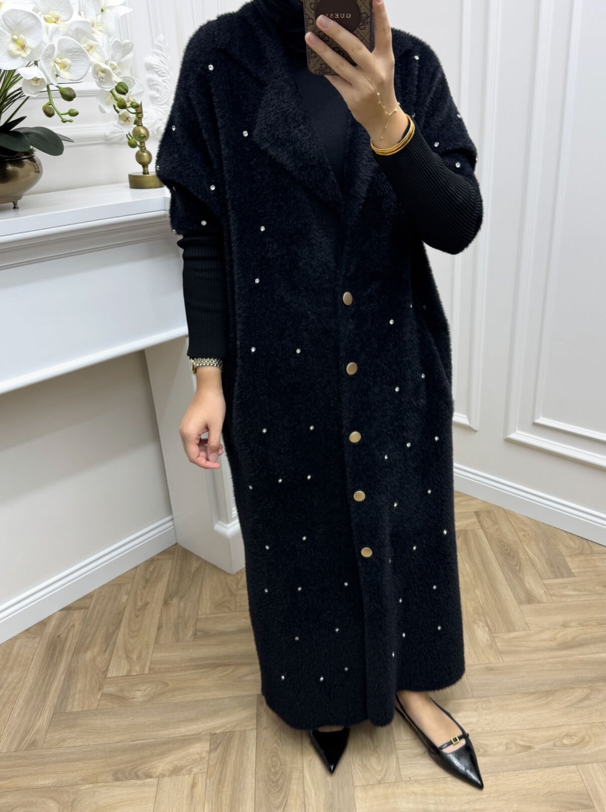 Rona Taşlı Angora Hırka