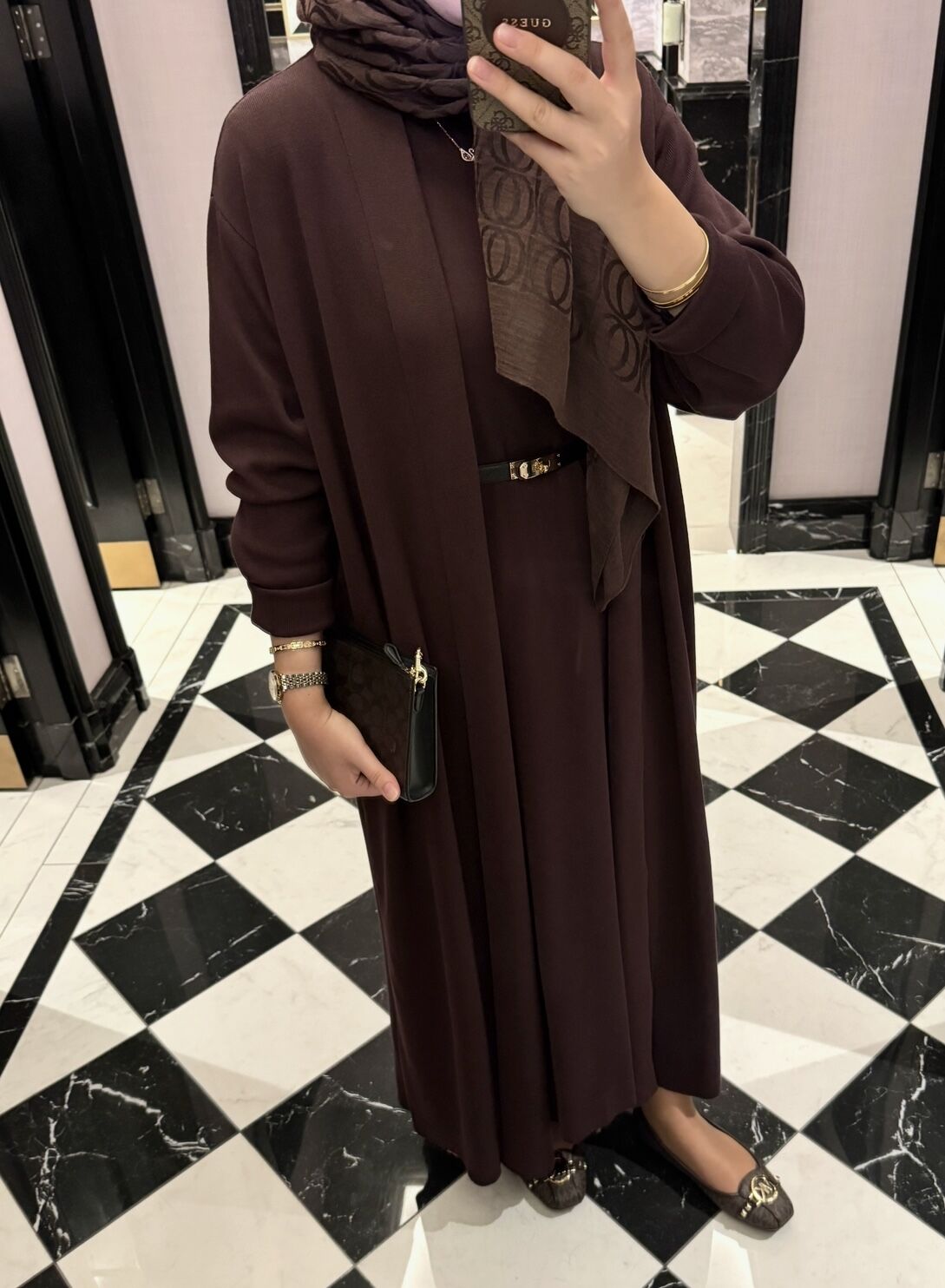 Fara İç Elbiseli Hırka Takım AcıKahve