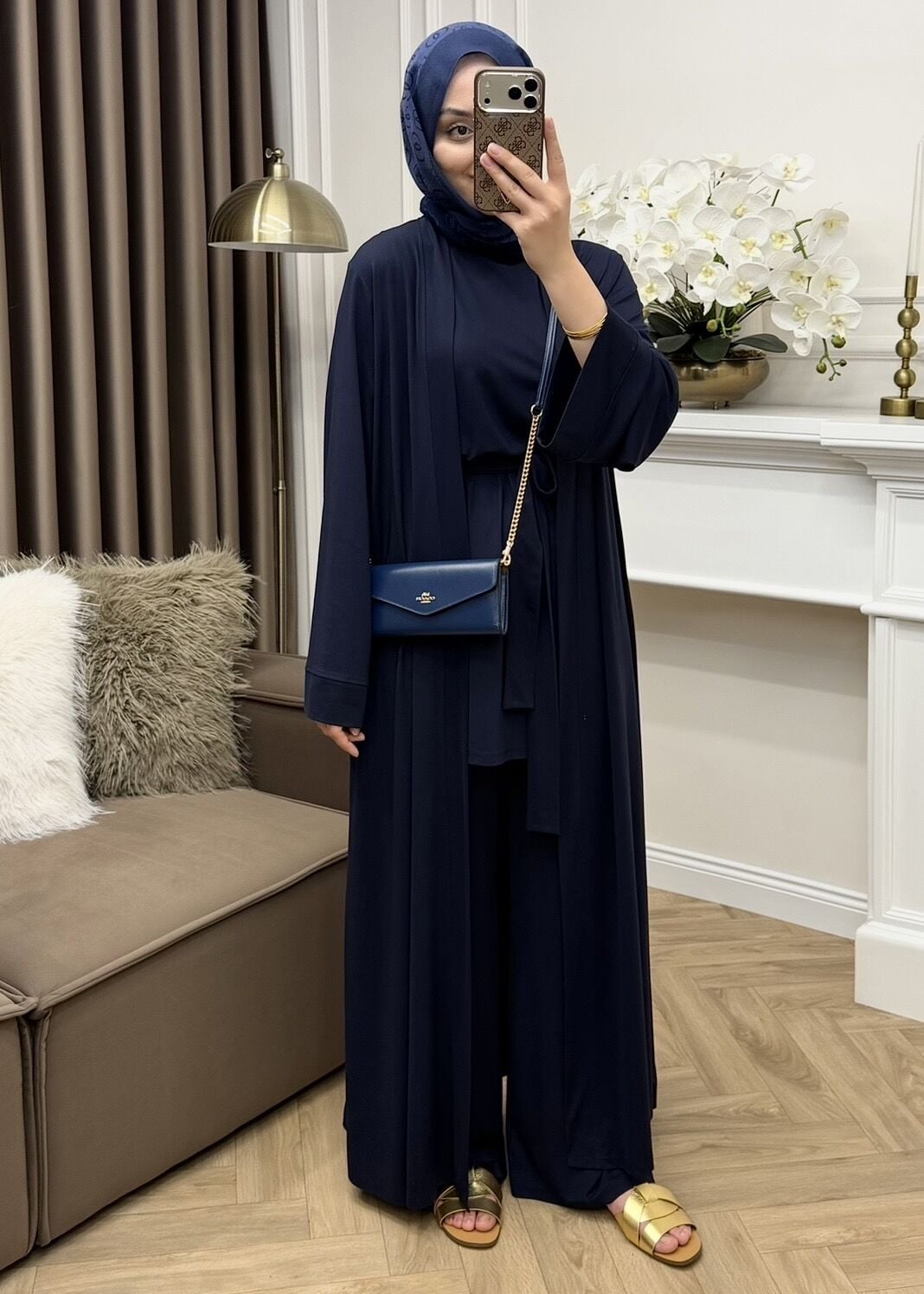 Pena Oysho Pantolonlu Abaya Takım Lacivert