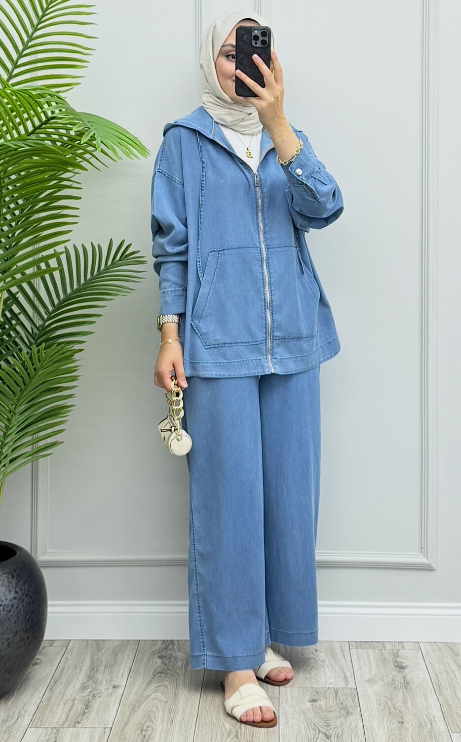 Verona Tensel Kot Takım Mavi