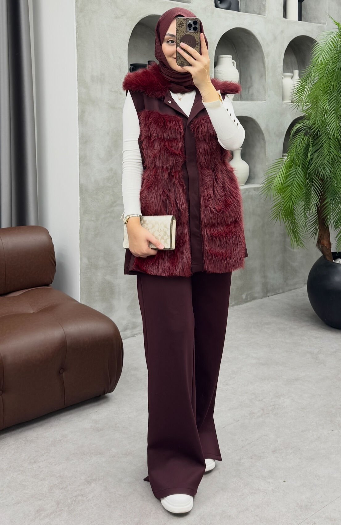 Hera Kürklü Scuba Takım Bordo (ön sipariş)