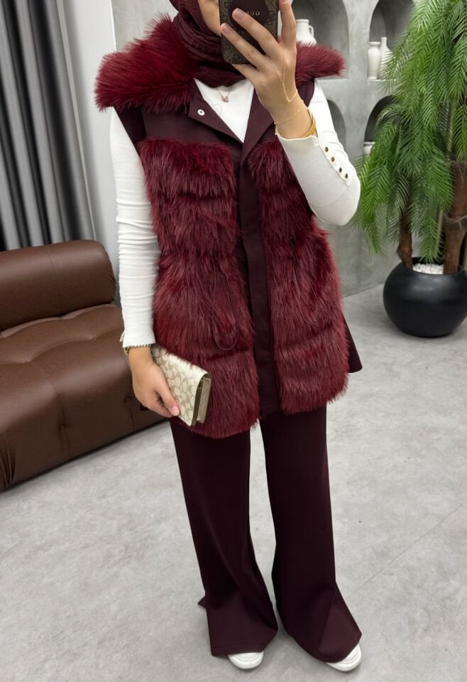 Hera Kürklü Scuba Takım Bordo (ön sipariş)