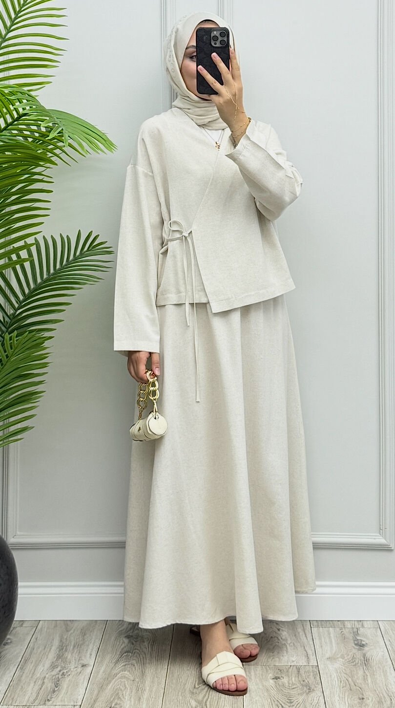 Hazel Keten Takım Naturel