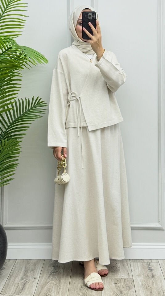 Hazel Keten Takım Naturel