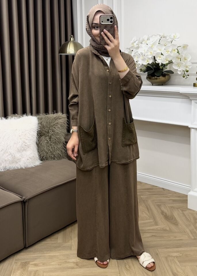 Dora Pamuk Tensel Takım Kahve