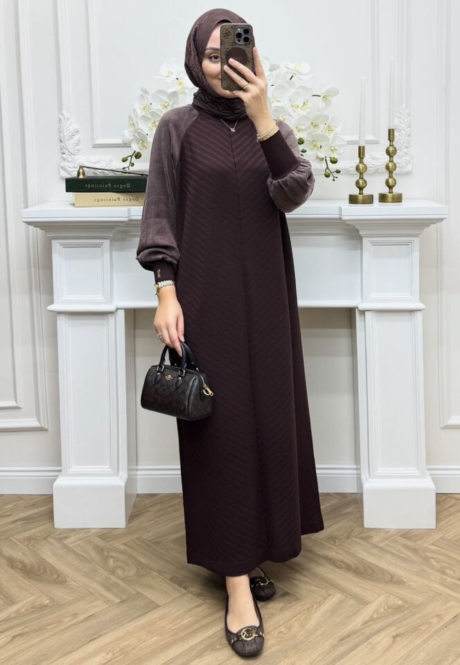 Viva Merserize Elbise Kahve