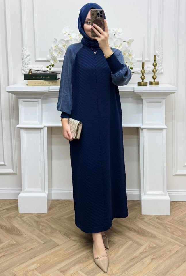 Viva Merserize Elbise Lacivert