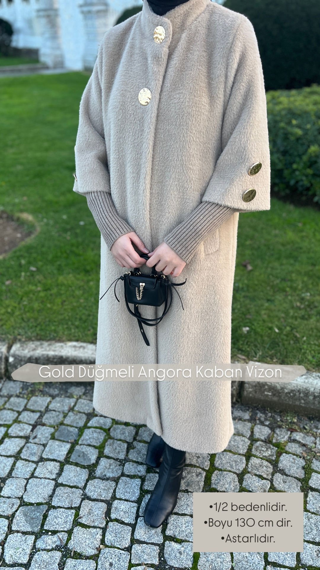Gold Düğmeli Angora Kaban