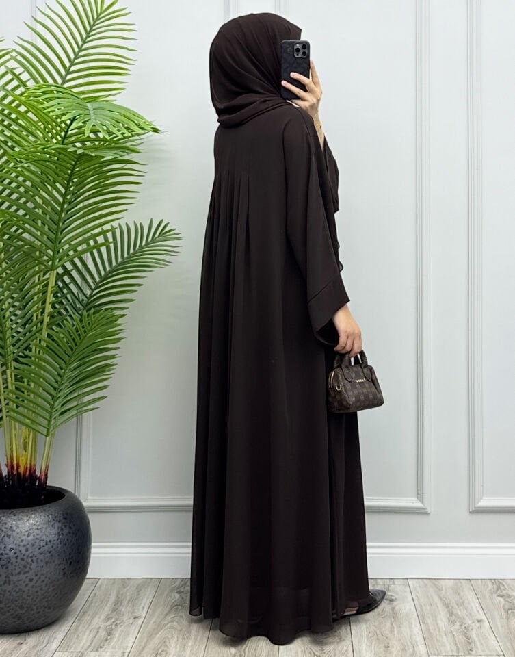 Almila Abaya Kahverengi