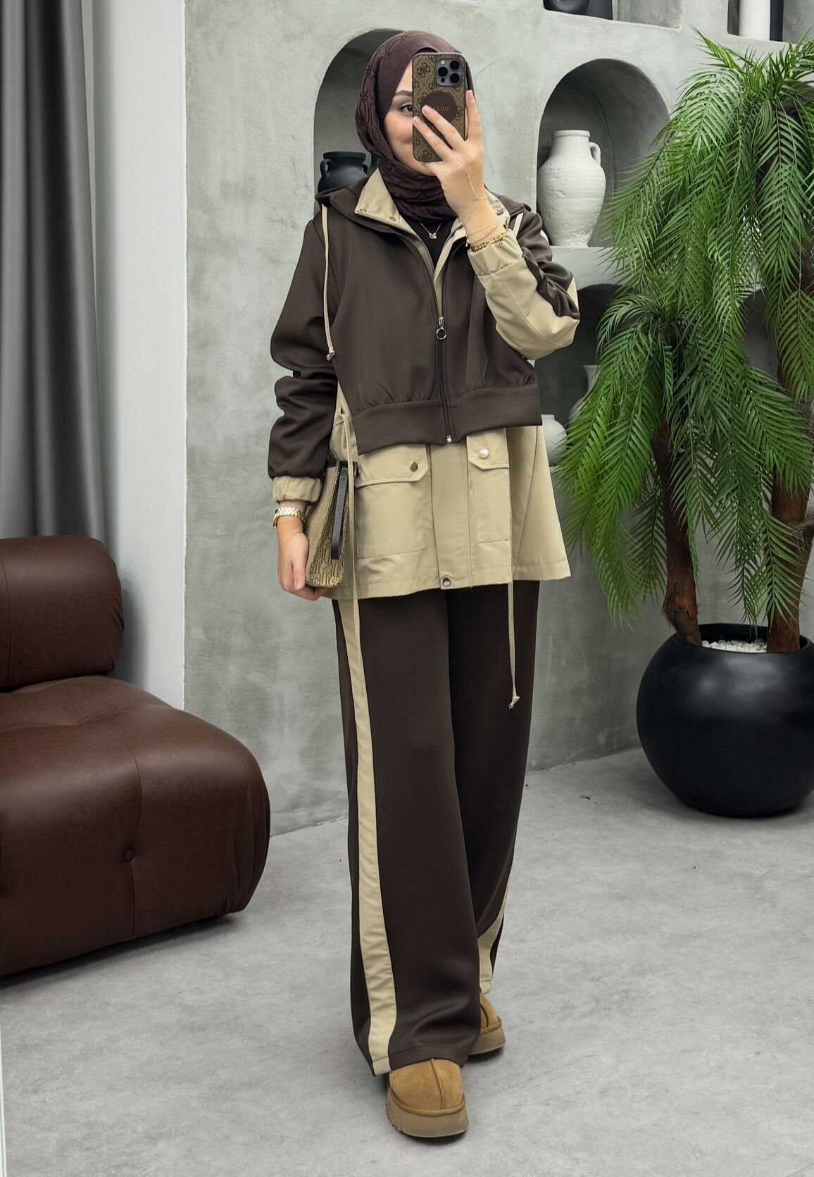 Sofia Scuba Takım Kahve