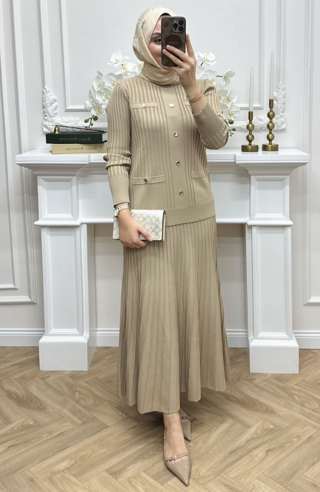 Galia Etekli Takım Bej