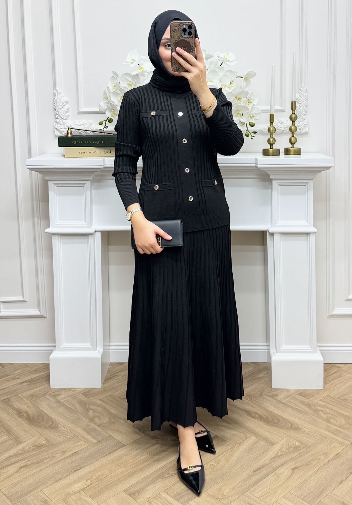 Galia Etekli Takım Siyah (ön sipariş)