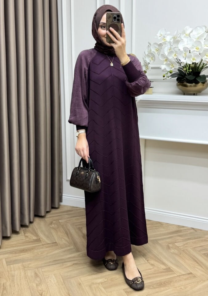 Vesta Merserize Elbise Mürdüm