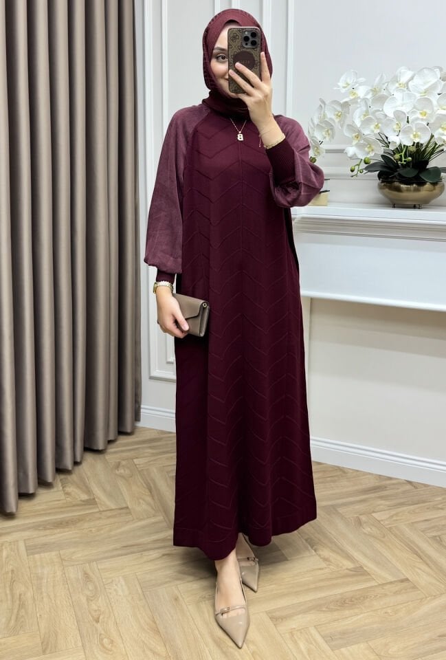 Vesta Merserize Elbise Bordo