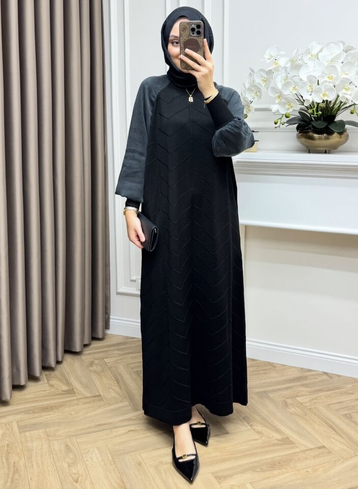 Vesta Merserize Elbise Siyah