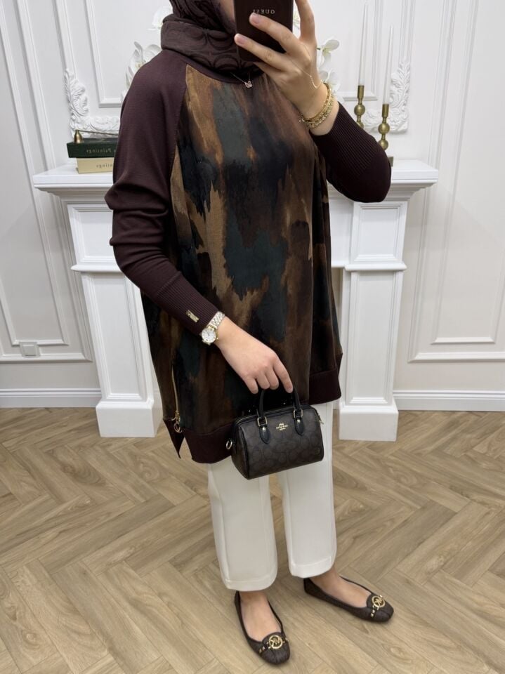 Maya Qupra Merserize Tunik Kahve