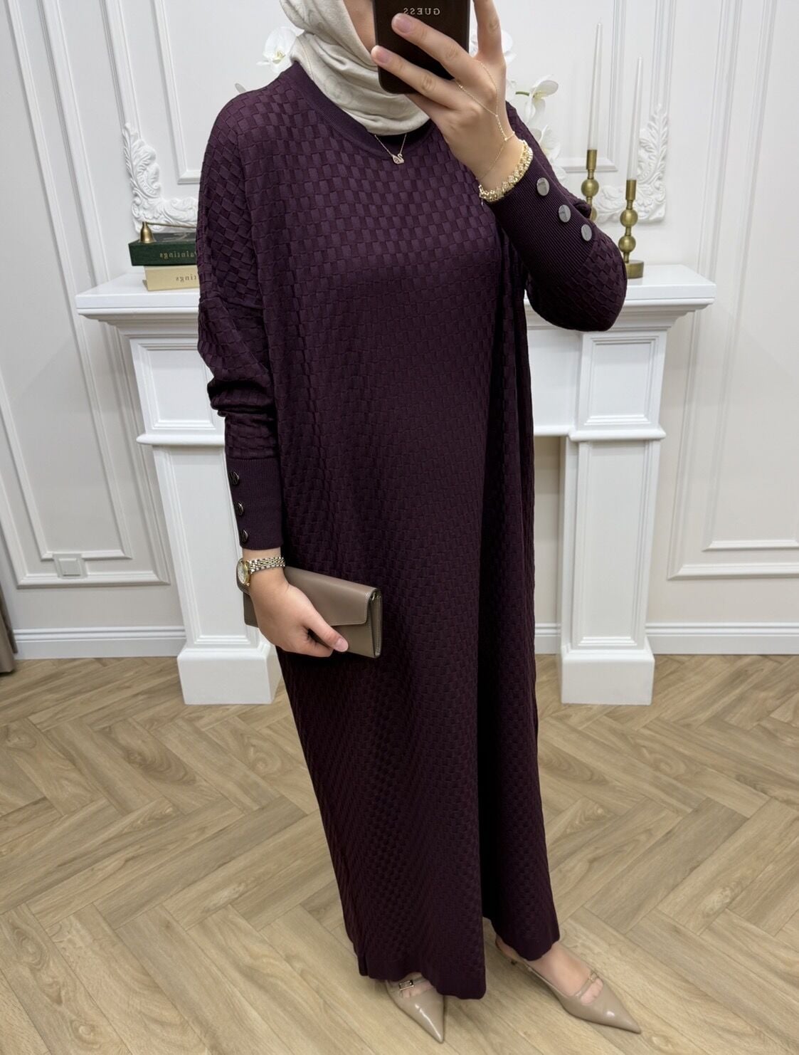 Rana Merserize Elbise Mürdüm