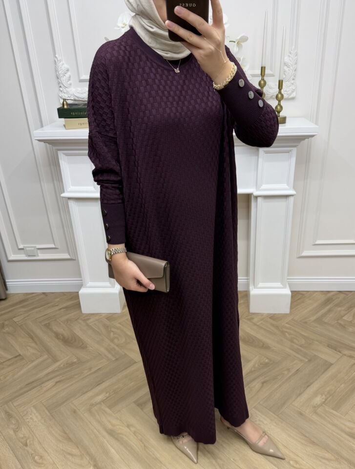 Rana Merserize Elbise Mürdüm