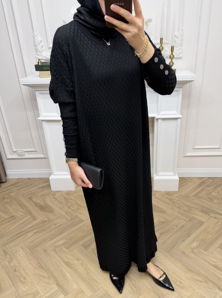 Rana Merserize Elbise Siyah