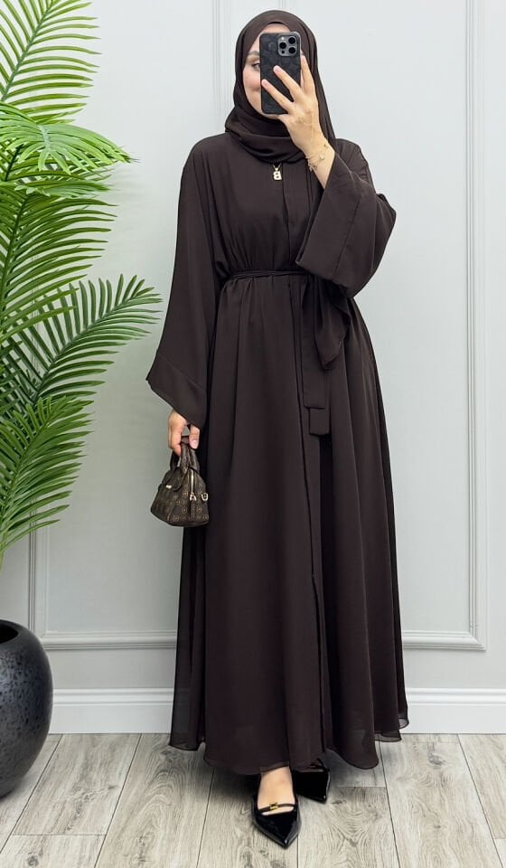 Almila Abaya Kahverengi