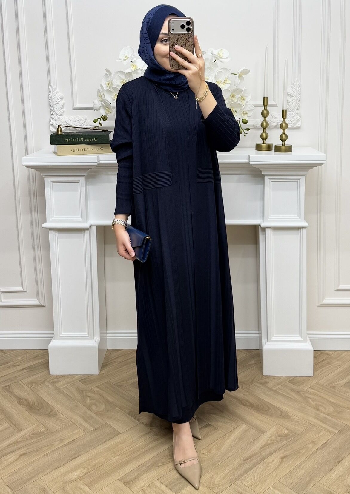 Mahel İç Elbiseli Hırka Takım Lacivert