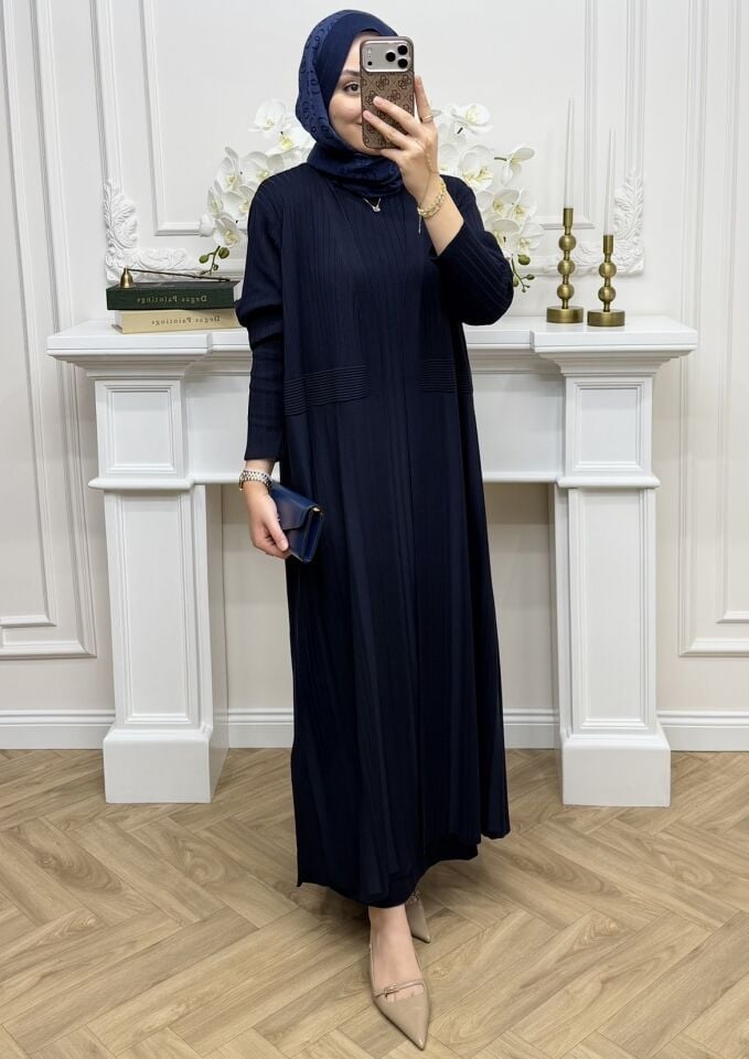 Mahel İç Elbiseli Hırka Takım Lacivert