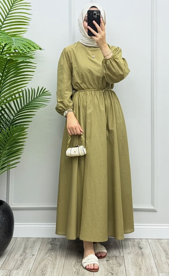 Pamela Pamuk Elbise Olive