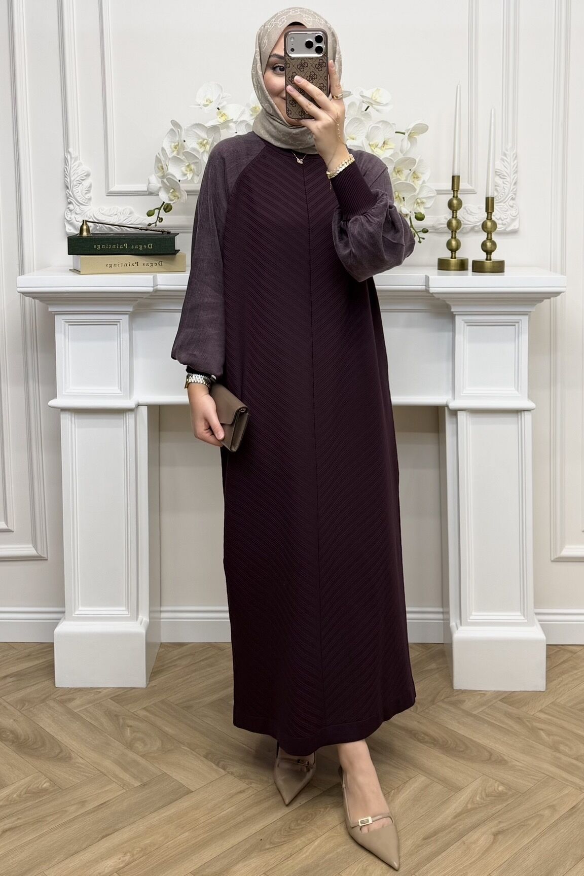 Viva Merserize Elbise Mürdüm